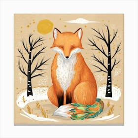 Rainbow Fox Nursery (2) Canvas Print