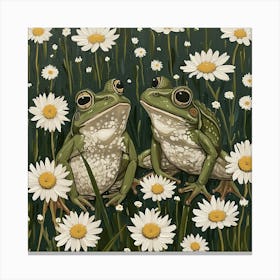 Frogs And Toads Fairycore Painting 1 Canvas Print