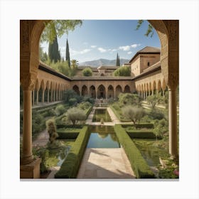into the Granada garden, Spain, In The Garden Canvas Print