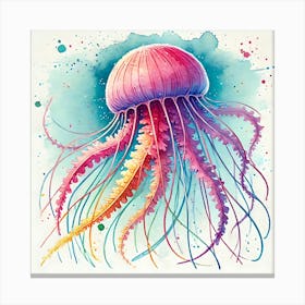 Watercolor Jellyfish art Canvas Print