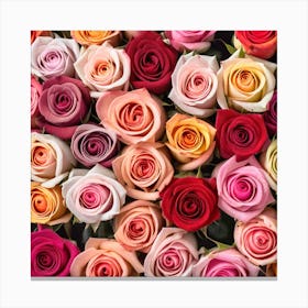 Colorful Roses Background 31 Canvas Print