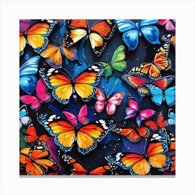 Butterflies In The Sky 15 Canvas Print