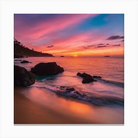 Sunset On The Beach 2 Canvas Print