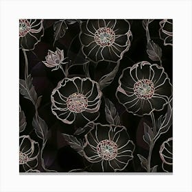 Black And White Flowers 5 Canvas Print