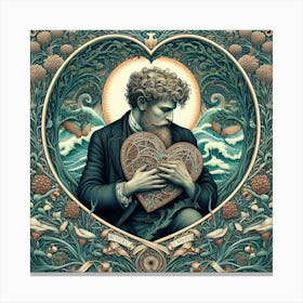 Man Holding A Heart Canvas Print