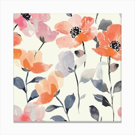 Watercolor Flowers 2 Canvas Print