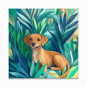 Dog In The Jungle 1 Canvas Print