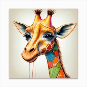 Colorful Giraffe 1 Canvas Print