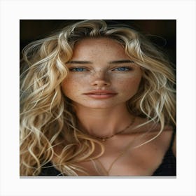 Blond Girl With Freckles Canvas Print