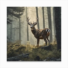 Deer In The Forest 238 Canvas Print