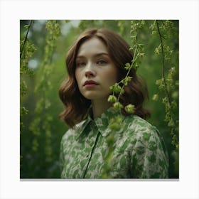 Portrait Perfect Green Spring Art 1 Canvas Print