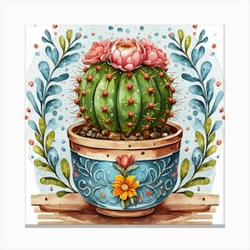 Cactus In A Pot 10 Canvas Print