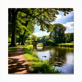 Nature Summer Outdoors Water Sightseeing Victory Park Duck Pond Garden Lake Shore Autumn (4) Canvas Print