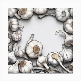 Garlic Cloves On White Background Canvas Print