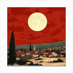 Full Moon In Tuscany Canvas Print