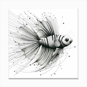 Fish - Abstract Line Art Illustration 145 Canvas Print