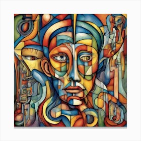 Nervous System Cubism Style Canvas Print