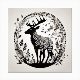 Deer Art Canvas Print