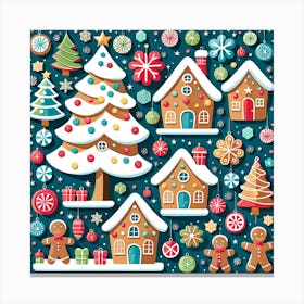 Christmas Decoration Vector Illustration, Christmas Tree art, Christmas Tree, Christmas vector art, Vector Art, Christmas art, Christmas Canvas Print