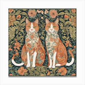 William Morris Inspired Cats Collection Art Print (1) 1 Canvas Print