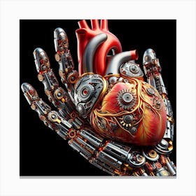 Human Heart With Gears Canvas Print