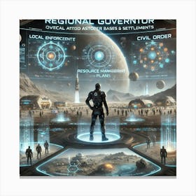 A Futuristic Sci Fi Scene Showcasing Regional Gove Canvas Print