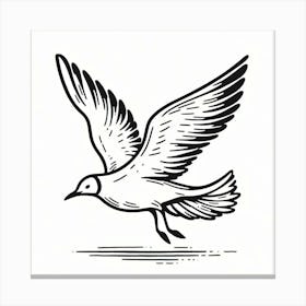 Line Art gull 3 Canvas Print