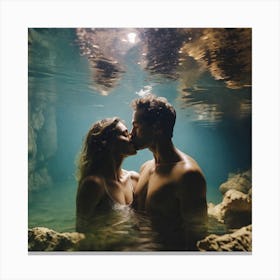 Underwater Couple Kissing 1 Canvas Print