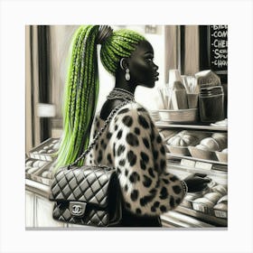 Girl With Green Hair 1 Canvas Print