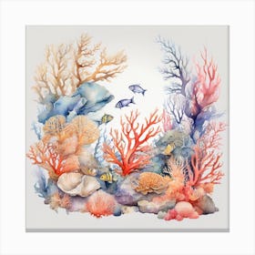 Sea Corals and fish 3 Canvas Print