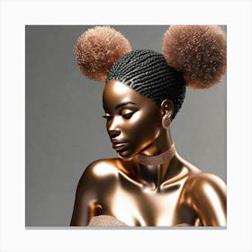 Ebony Woman With Braids Canvas Print