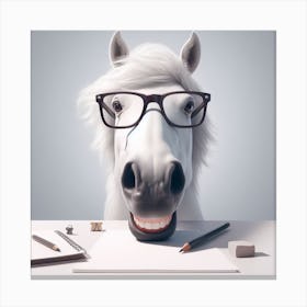 Horse With Glasses 1 Canvas Print