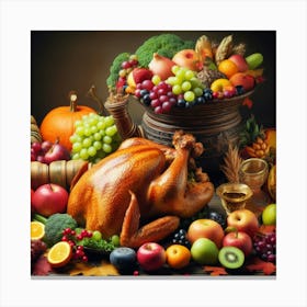 A Bountiful Harvest Feast Canvas Print