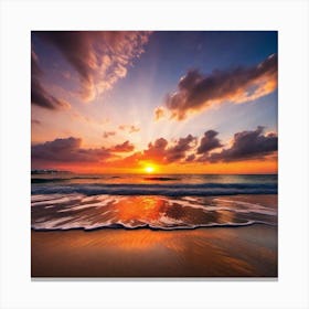 Sunset On The Beach 406 Canvas Print