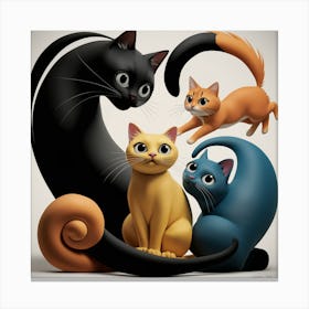 Three Cats 3 Canvas Print