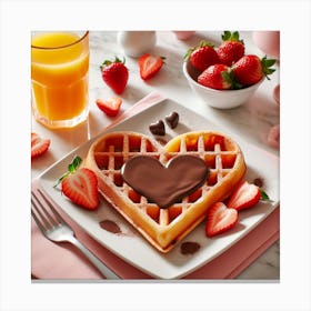 Heart Waffles Canvas Print