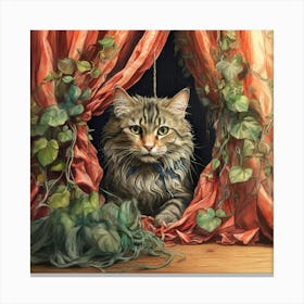 Cat In The Window 7 Canvas Print