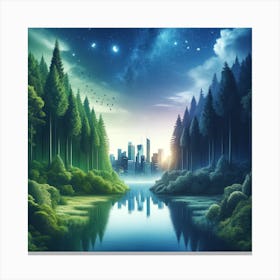 Harmony of Nature and Civilization Canvas Print