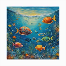 Fishes In The Ocean Canvas Print