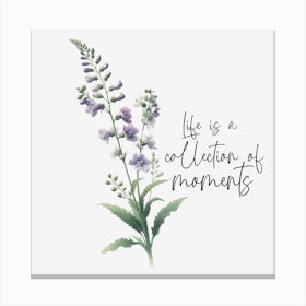 Larkspur - life is Collection of Moments Canvas Print