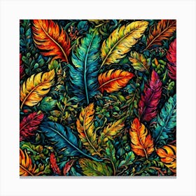 Colorful Feathers 10 Canvas Print