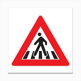 Pedestrian Crossing Sign.A fine artistic print that decorates the place.44 Canvas Print