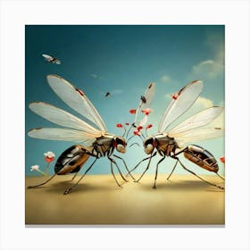 Bees And Butterflies Canvas Print