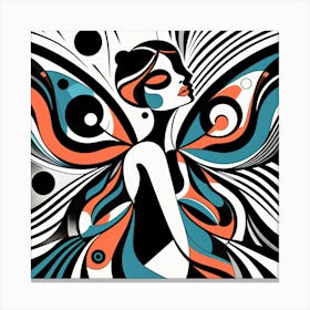 Bold Butterfly Woman Abstract VI Canvas Print