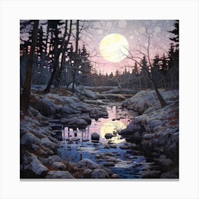 Full Moon In The Woods 1 Canvas Print