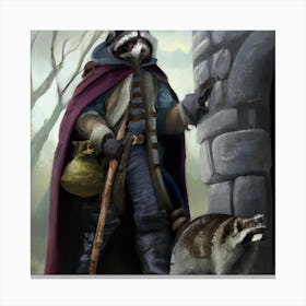 Wizard Raccoon with Raccoon Canvas Print