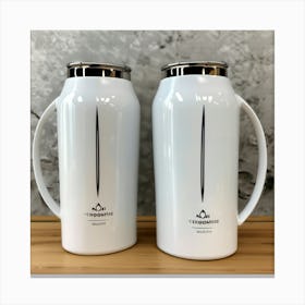 Two White Mugs Canvas Print