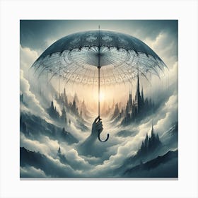 Umbrella In The Clouds Canvas Print