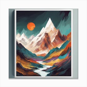 Abstract Mountain Art Prints and Posters Canvas Print