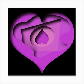 Heart Of Love paper cut Canvas Print